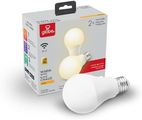 Wi-Fi Smart 10W LED Bulb, Multicolor RGB + Tunable White — Smart Light Bulb, Globe Electric