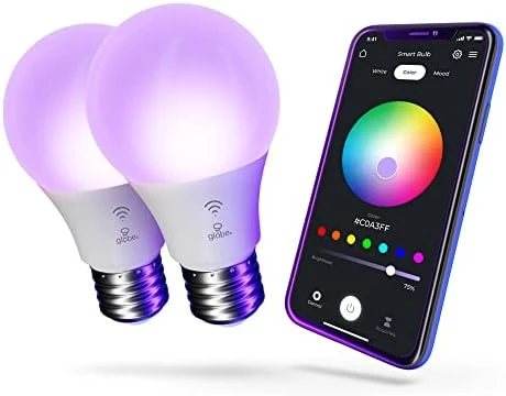 Wi-Fi Smart 10W LED Bulb, Multicolor RGB + Tunable White — Smart Light Bulb, Globe Electric