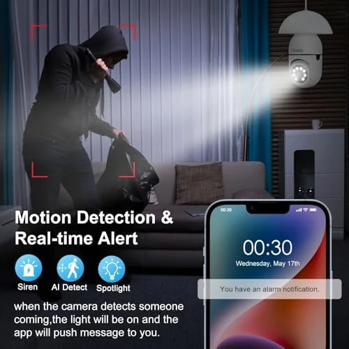 Wireless Light Bulb Security Camera 4-Pack — Security Camera, EVERSECU