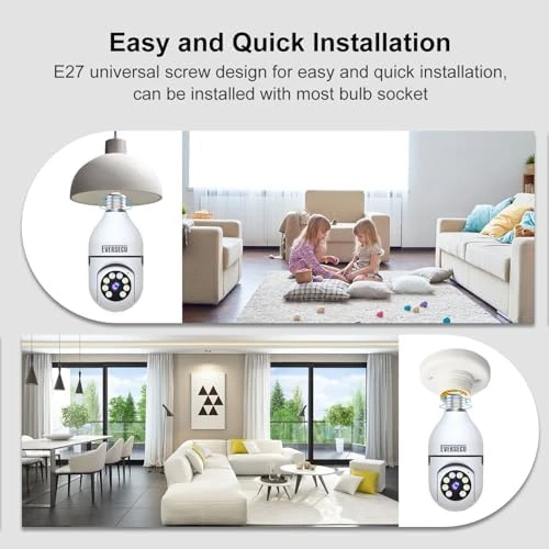 Wireless Light Bulb Security Camera 4-Pack — Security Camera, EVERSECU