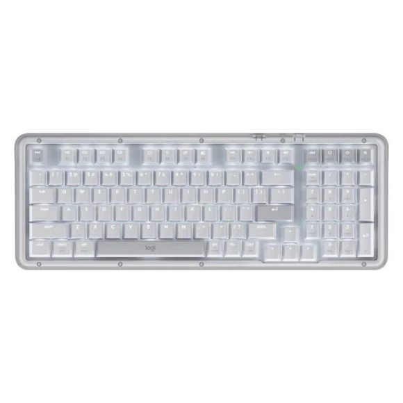 Custom Tri-Mode Wireless Mechanical Keyboard (White) — Bluetooth Keyboard, Logitech