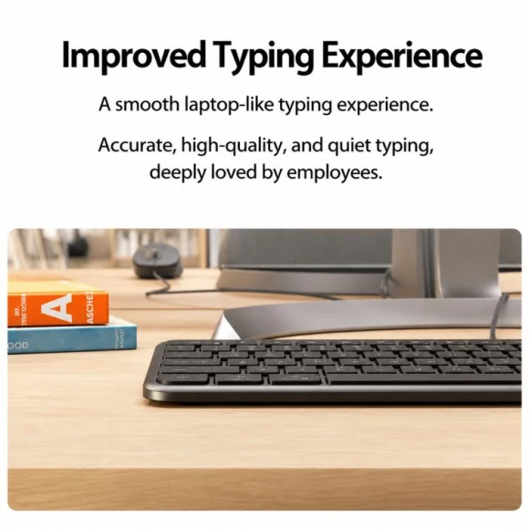 Silent Wired Office AI Keyboard — Bluetooth Keyboard, Logitech