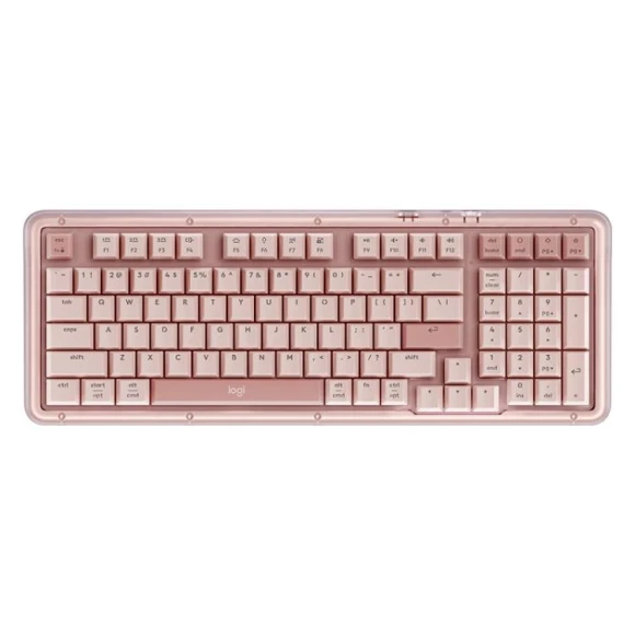Tri-Mode Wireless Mechanical Keyboard (Pink) — Bluetooth Keyboard, Logitech