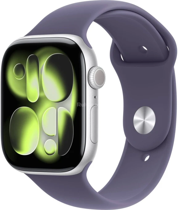 46mm Silver Aluminum Smartwatch with Purple Sport Band — Smart Watch, Apple