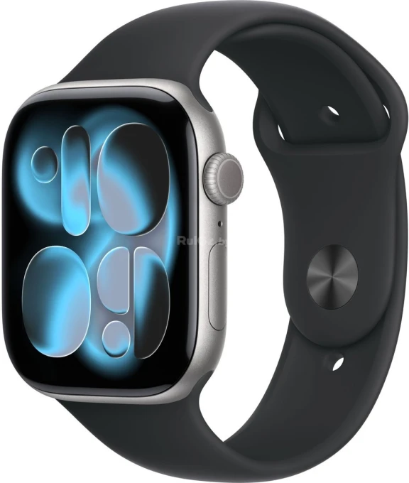 1.8-inch Smartwatch Space Gray/Black Silicone Band — Smart Watch, Apple