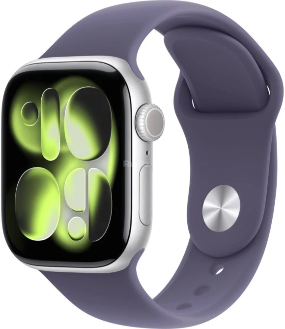 42mm Smart Watch with Silver Aluminum Case and Purple Silicone Strap — Smart Watch, Apple