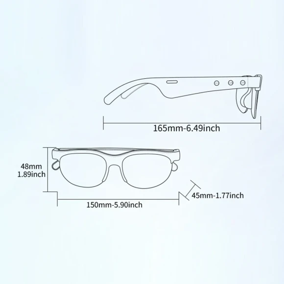 AI Intelligent Translation Glasses Bluetooth 5.4 Built-in Mic Sunglasses Wireless Headset — Translator Device