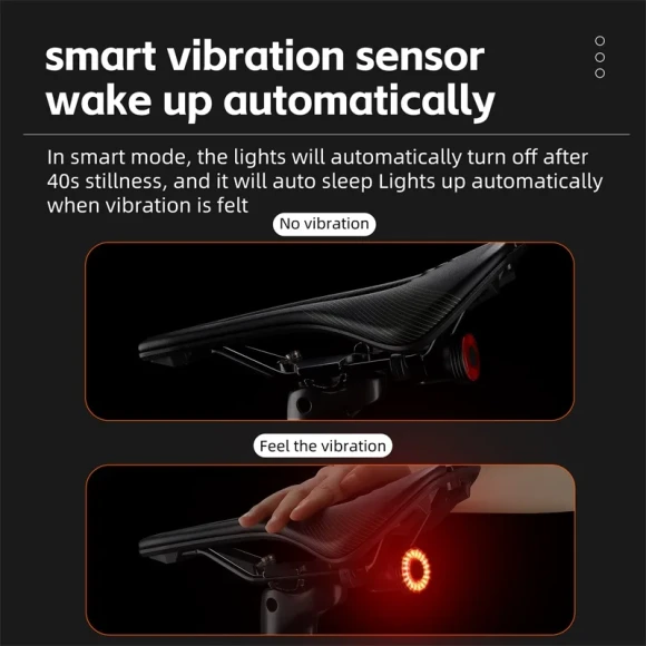 Mini Smart Brake Tail Light — Motion Sensor, WEST BIKING