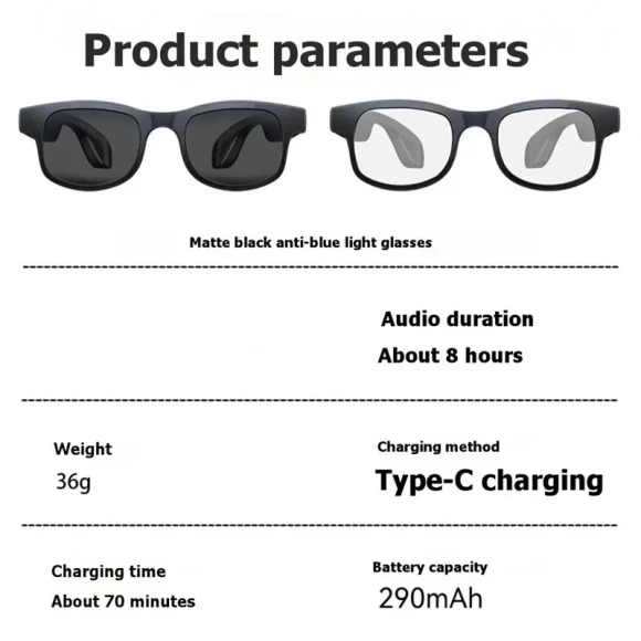 Multifunction Touch Music Playback Remote Camera Control Voice Assistant BT Smart Sunglasses — Smart Glasses