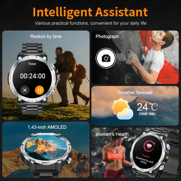 Smart Watch AMOLED Screen Sport Tracker — Smart Watch, FOXBOX