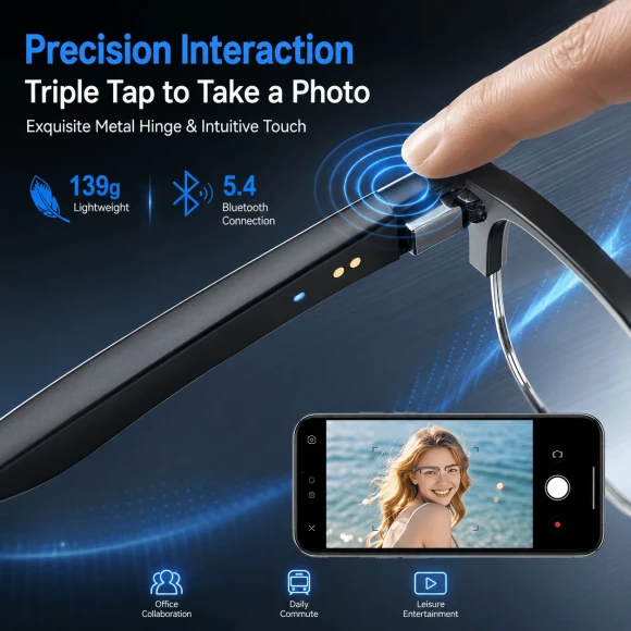 Smart Bluetooth Glasses with Blue Light and UV Protection — Smart Glasses, AIMB