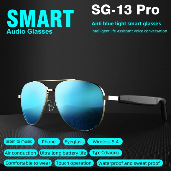 Smart Sunglasses with Bluetooth Audio — Wireless Earbuds