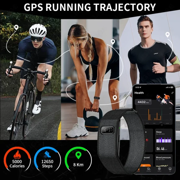 Digital Smart Watch Heart Rate Sleep Monitor Health Tracker GPS Running Trajectory Call Reminder Men Smart Bracelet — Fitness Tracker, FOXBOX