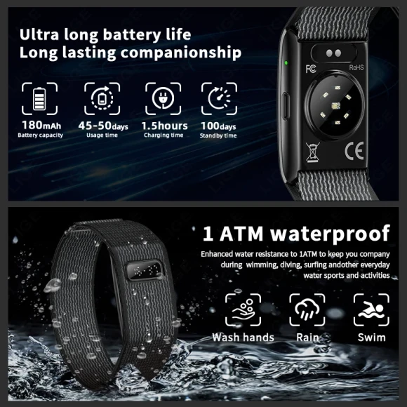 Digital Smart Watch Heart Rate Sleep Monitor Health Tracker GPS Running Trajectory Call Reminder Men Smart Bracelet — Fitness Tracker, FOXBOX