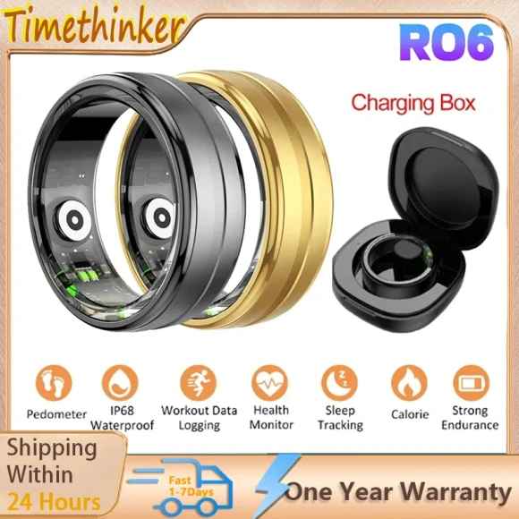 Smart Ring Health Monitor Blood Pressure Sleep Heart Rate Waterproof Multiple Sports Modes — Fitness Tracker