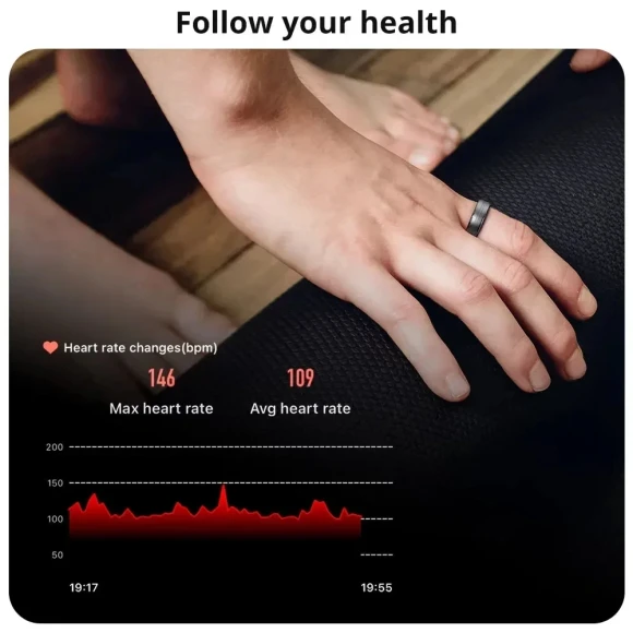 Smart Ring Health Monitor Blood Pressure Sleep Heart Rate Waterproof Multiple Sports Modes — Fitness Tracker