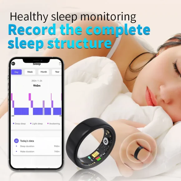 Smart Ring Sleep Blood Pressure Monitor Multiple Exercise Modes IP68 Waterproof Wireless — Smart Ring