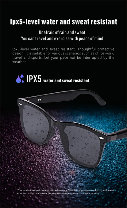 Bluetooth Music Calling AI Translation Anti Blue Light UV Hybrid Full Eyebrow Smart Glasses — Smart Glasses, GM7
