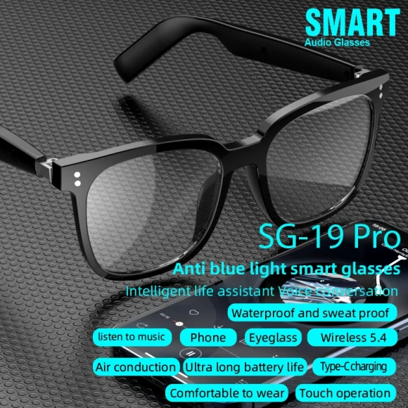 Bluetooth Wireless Earbuds and Smart Glasses with Microphone and Anti-UV Lenses — Smart Glasses