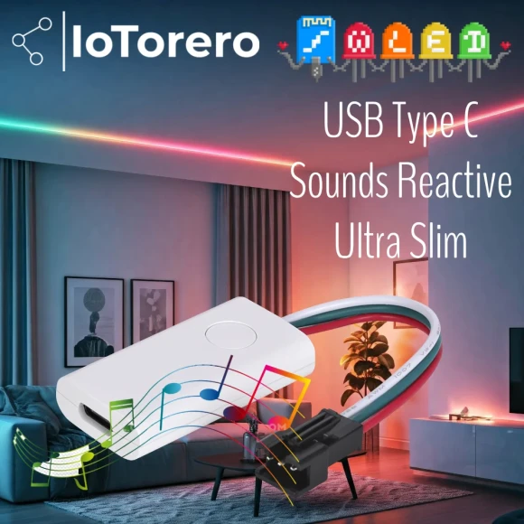 WLED Sounds Reactive USB Portable Addressable Strip Controller — LED Strip Lights, IoTorero