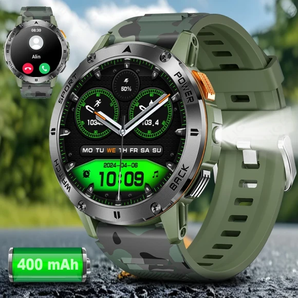Men's Outdoor Sports Smart Watch with Health Monitoring and LED Flashlight — Fitness Tracker, LIGE