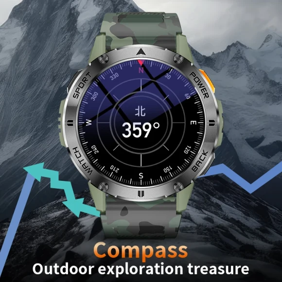 Men's Outdoor Sports Smart Watch with Health Monitoring and LED Flashlight — Fitness Tracker, LIGE