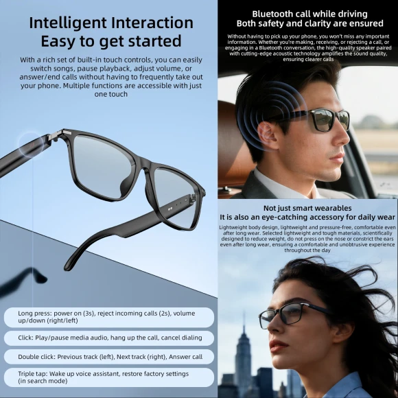 Smart Glasses with AI Translation and Photochromic Lenses — Smart Glasses, LOKMAT