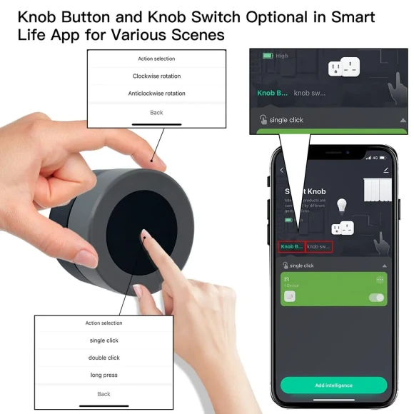 Smart Knob Switch Wireless Scene Controller — Smart Button Pusher, MOES