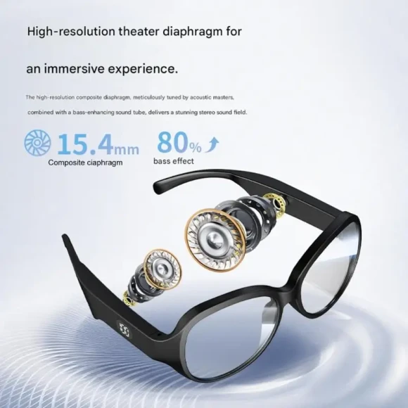 Intelligent Bluetooth-Compatible Glasses With LED Display And AI Voice Assistant — Smart Glasses