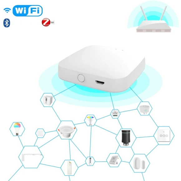 Multi-Mode Smart Gateway Zigbee WiFi Bluetooth Mesh Hub — Smart Home Hub