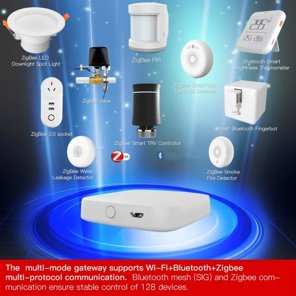 Multi-Mode Smart Gateway Zigbee WiFi Bluetooth Mesh Hub — Smart Home Hub