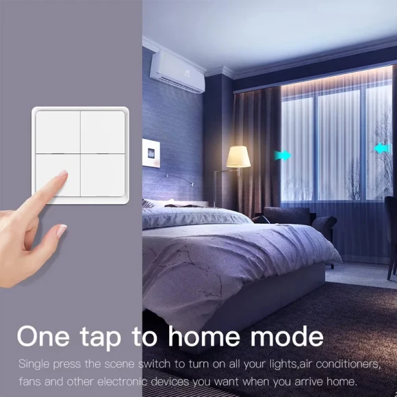 4-Gang ZigBee Smart Wireless Scene Switch — Smart Button Pusher, MOES