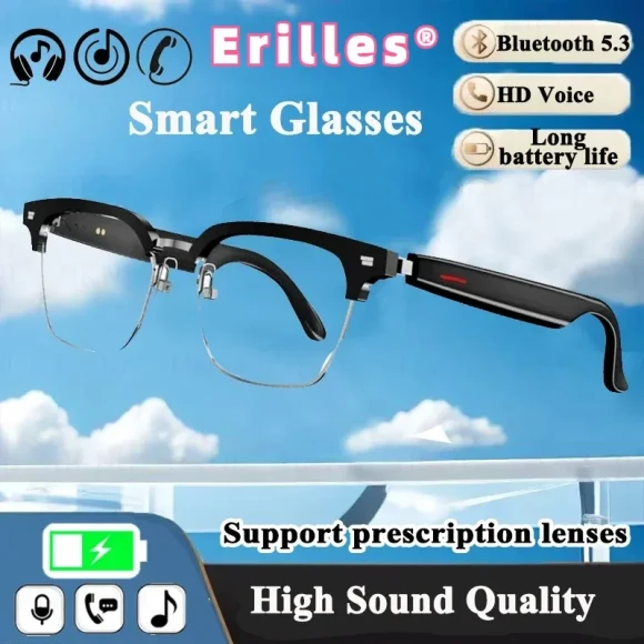Smart Glasses with Blue Light Filtering Polarized Lenses and Built-in Audio — Smart Glasses, Erilles