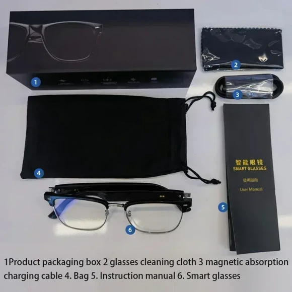 Smart Glasses with Blue Light Filtering Polarized Lenses and Built-in Audio — Smart Glasses, Erilles