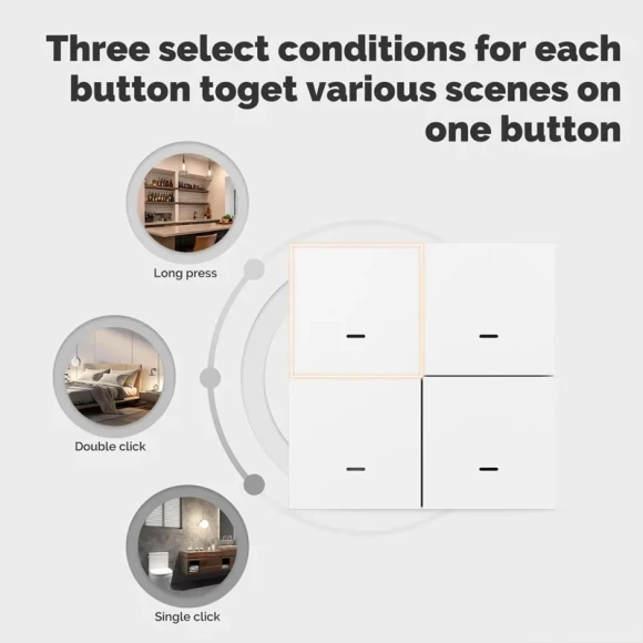 ZigBee Scene Switch 4 Gang Wireless 12 Push Button Controller — Smart Switch, MOES