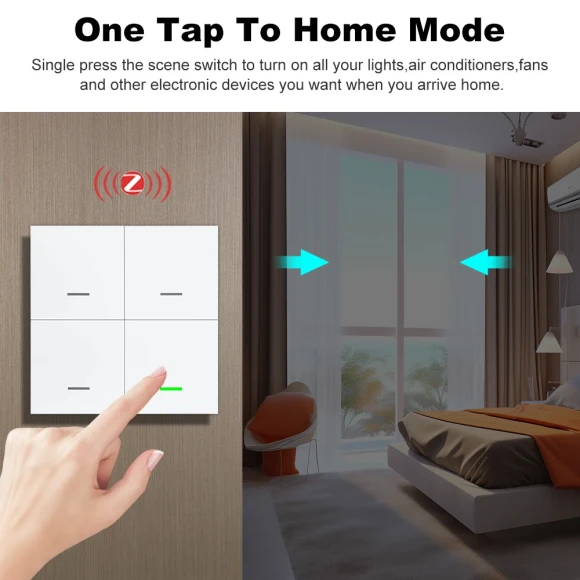 ZigBee Wireless 12 Scene Push Button Controller — Smart Switch, Manhot