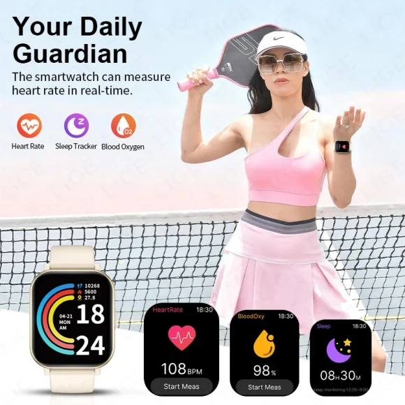 Fitness Smart Watch with Heart Rate & Sleep Monitoring — Fitness Tracker, LIGE