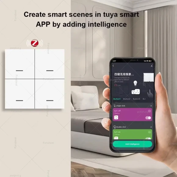 Smart Scene Switch Push Button Controller — Smart Switch, Tuya