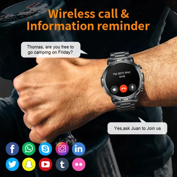 Smart Watch with 1.43-inch AMOLED Display, Health Monitor, and Wireless Call — Smart Watch, FOXBOX