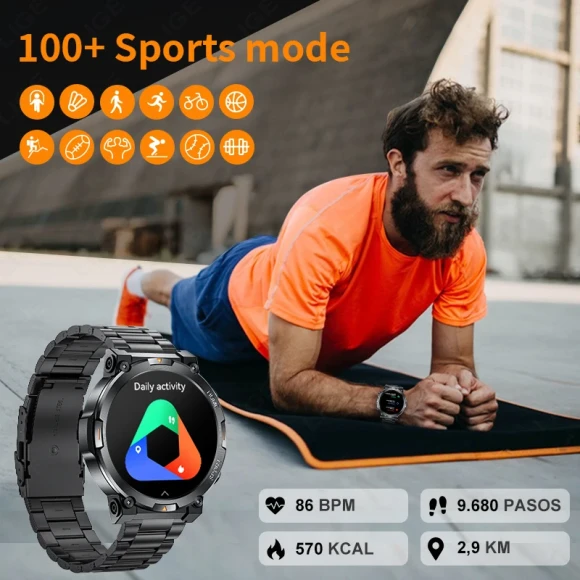 Smart Watch with 1.43-inch AMOLED Display, Health Monitor, and Wireless Call — Smart Watch, FOXBOX