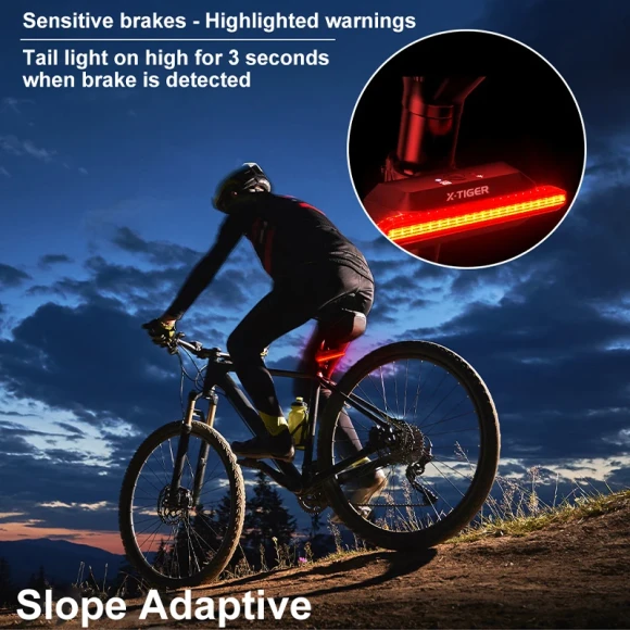 Smart Brake Sensing Bike Tail Light — Smart Bike Light, X-TIGER
