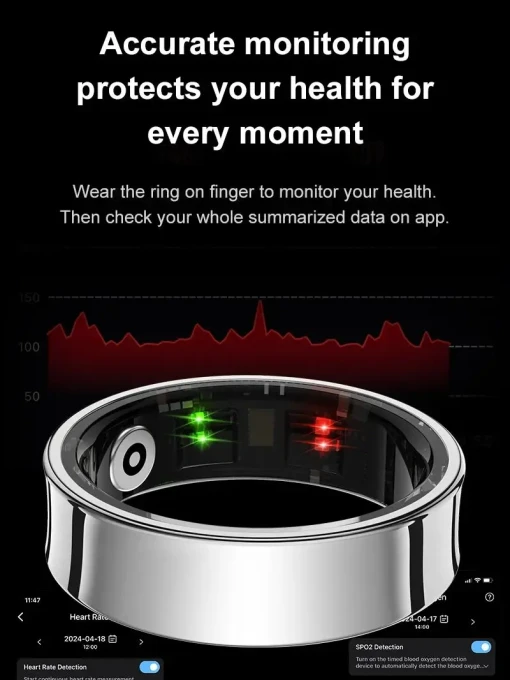 Smart Ring with Heart Rate, Blood Oxygen, Sleep Monitor — Smart Ring