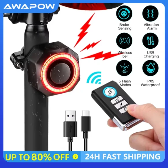 Bicycle Alarm Taillight — Smart Bike Light, Awapow