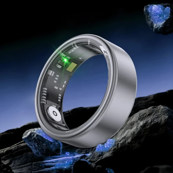 Smart Ring, Health Monitor, Heart Rate Sleep Monitor 5ATM Waterproof Silver — Smart Ring