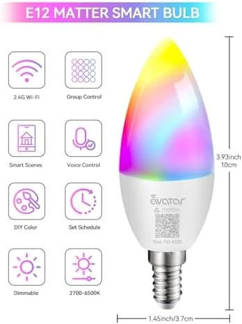 Candelabra Smart Bulb (2-Pack) — Smart Light Bulb, Avatar Controls