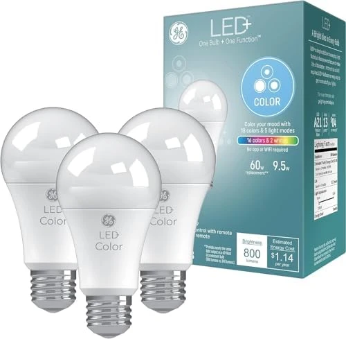 Color Changing LED Light Bulbs with Remote — Smart Light Bulb, GE