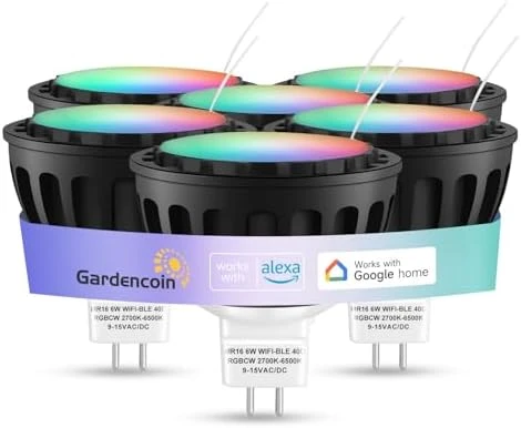 Color Changing Smart GU5.3 LED Bulb, Dimmable (6-Pack) — Smart Light Bulb, Gardencoin