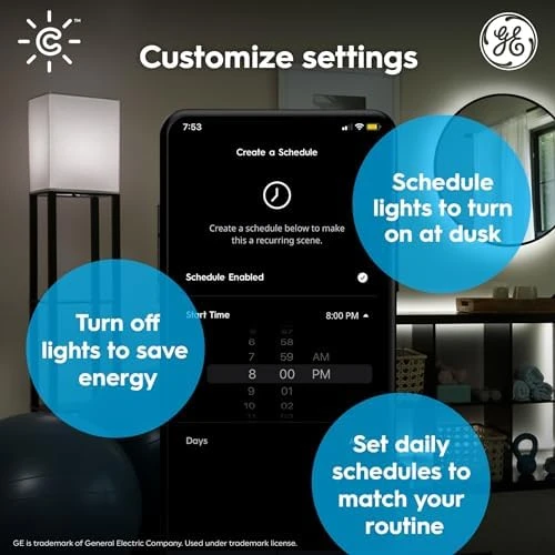Smart LED Light Bulbs, G25 Globe Bulb, WiFi Light, Soft White, 60W Equivalent, 4 Pack — Smart Light Bulb, GE