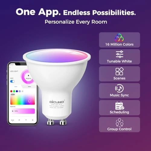 Smart RGB Color Changing LED Bulb — Smart Light Bulb, DiCUNO