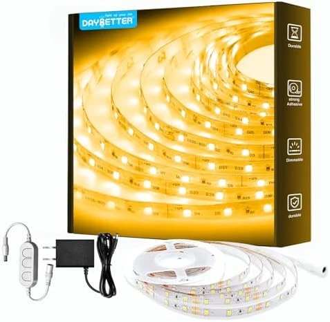 White LED Strip Light, 20 ft Dimmable Bright Rope Lighting — LED Strip Lights, DAYBETTER